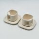 Tasses en céramique ivoire Makio Hasuike design italien années 70