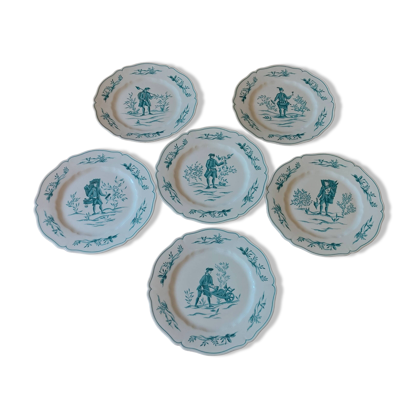 Suite de 6 assiettes Haviland Les Islettes