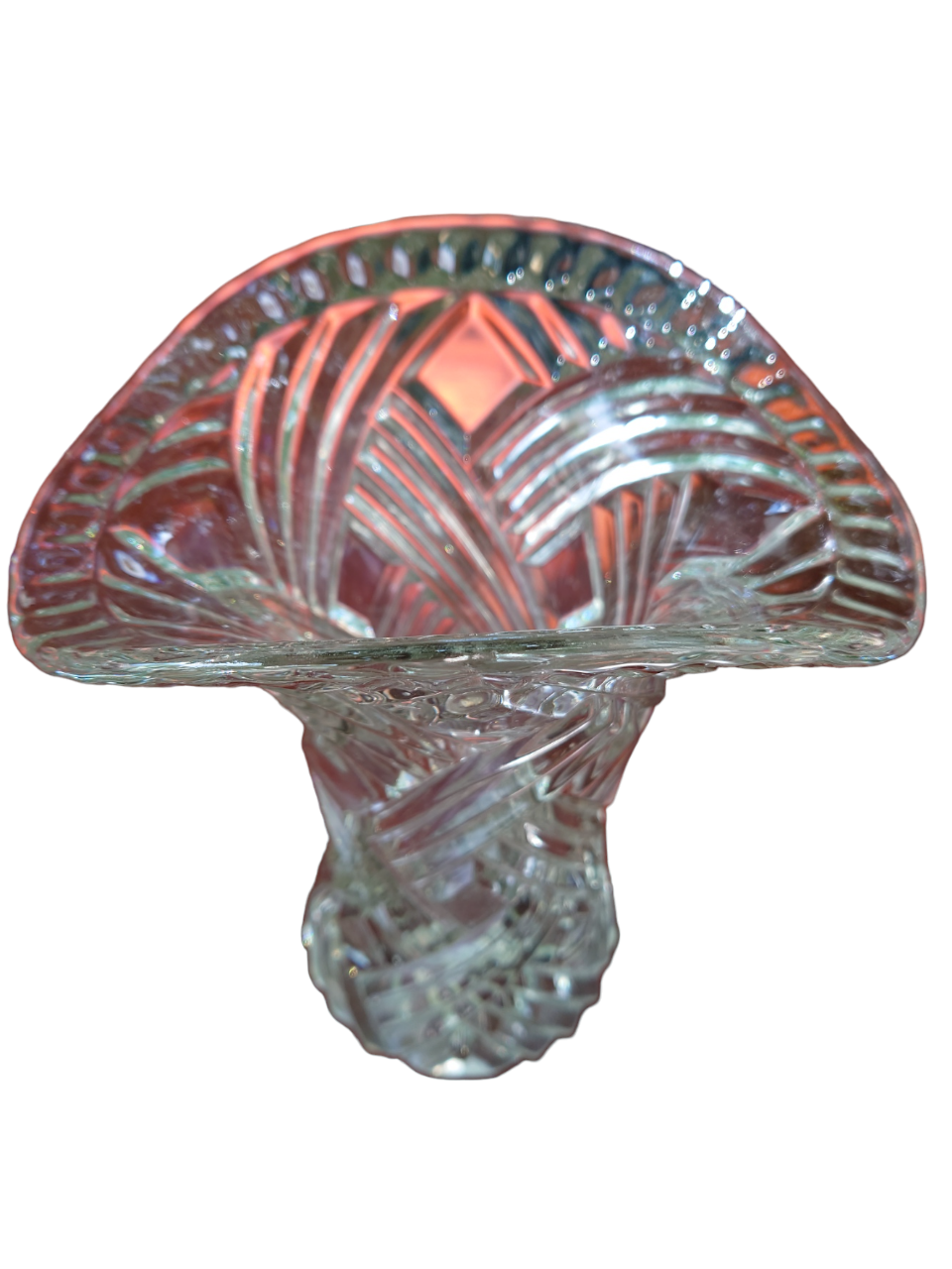 Vase en verre moulé ovale XX siècle