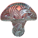Vase en verre moulé ovale XX siècle