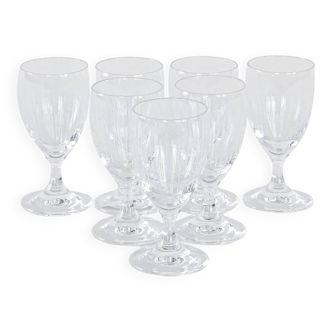 7 verres danois en cristal, années 1970