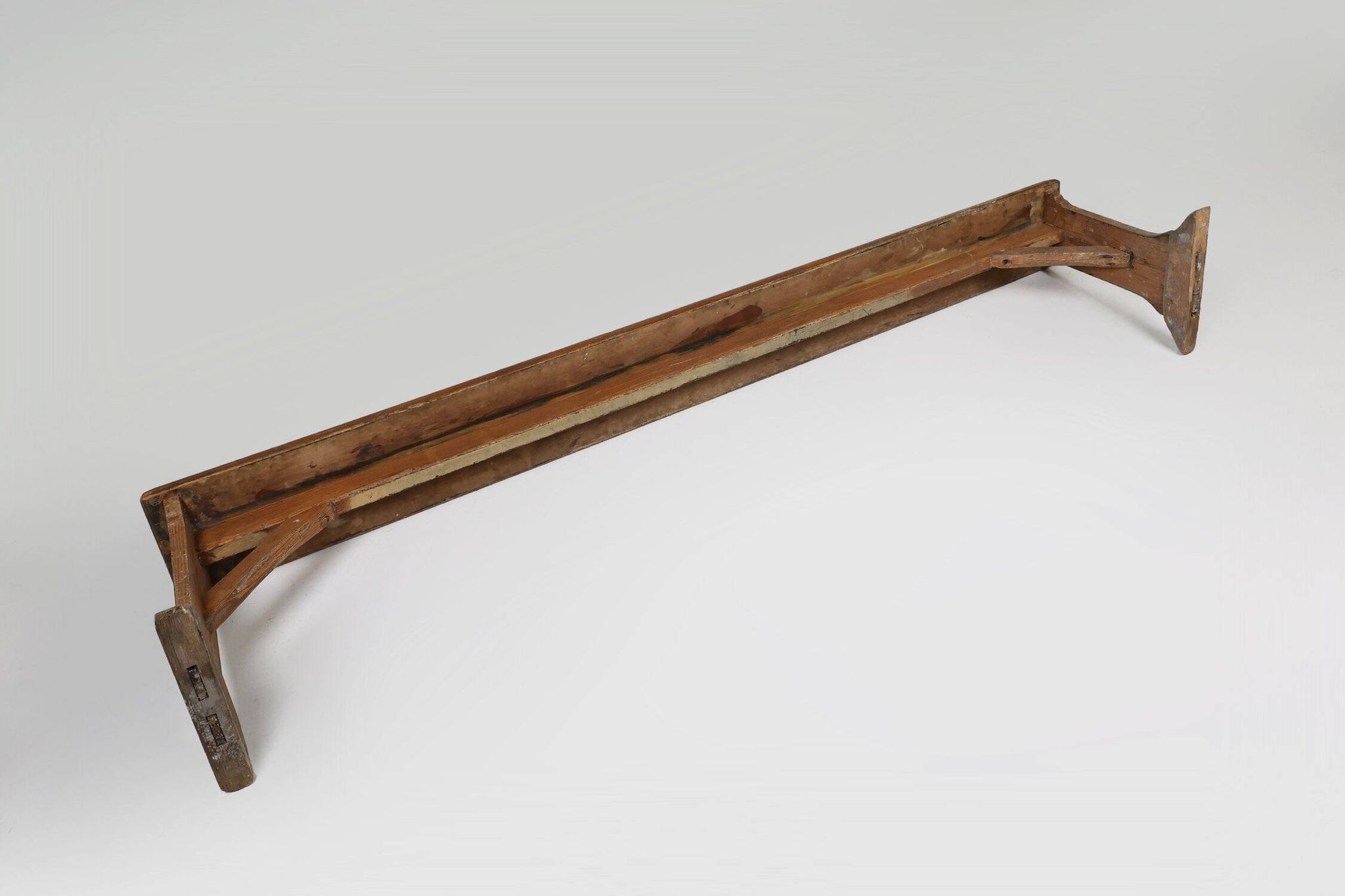 Rustic French Bench in Oak with Carvings and Nice Patina, 1850s