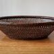 Japanese oval basket in negoro lacquered basketry (red lacquer on black background)