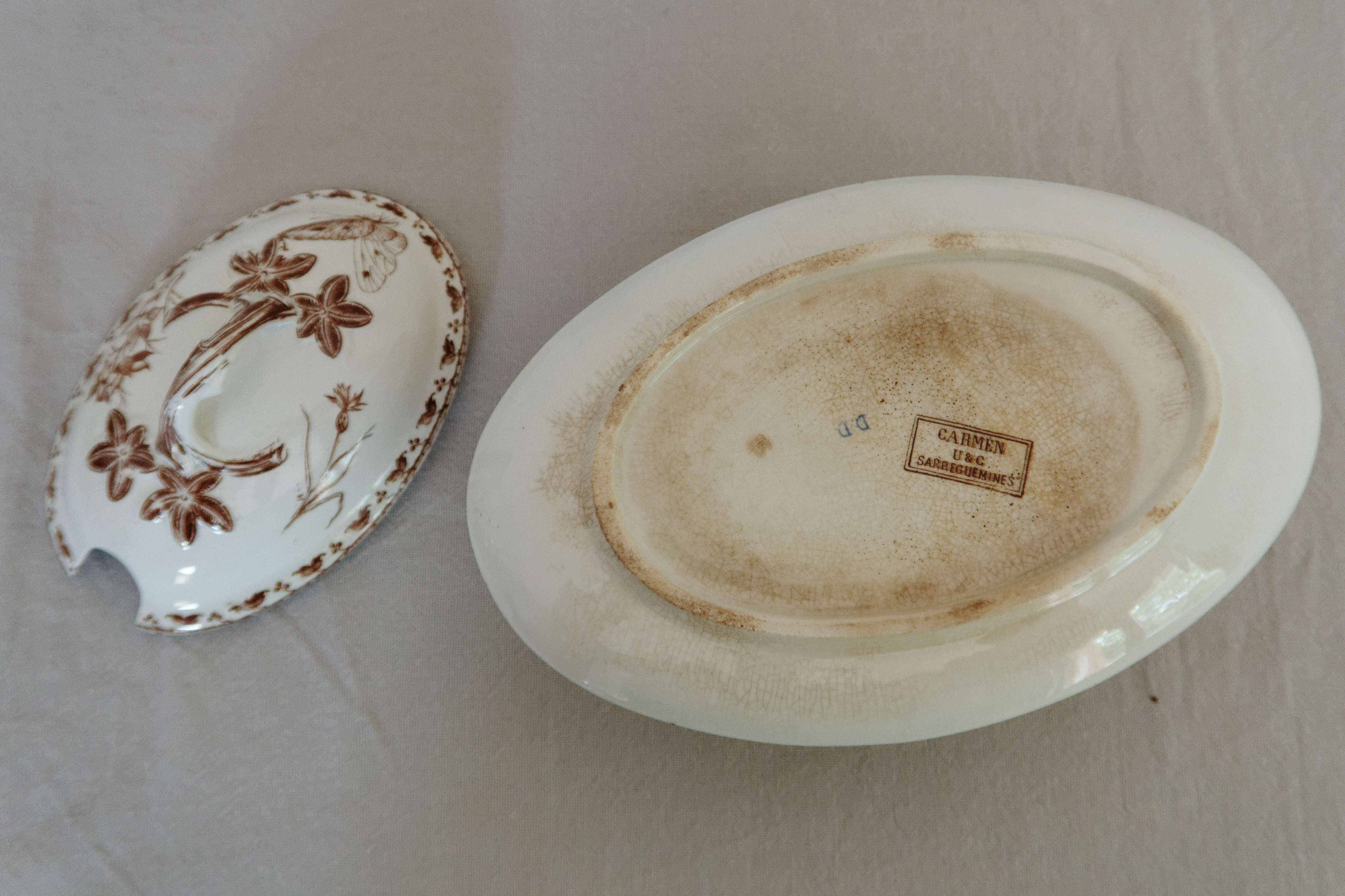 Iron earth tableware service U&C Sarreguemines Carmen collection