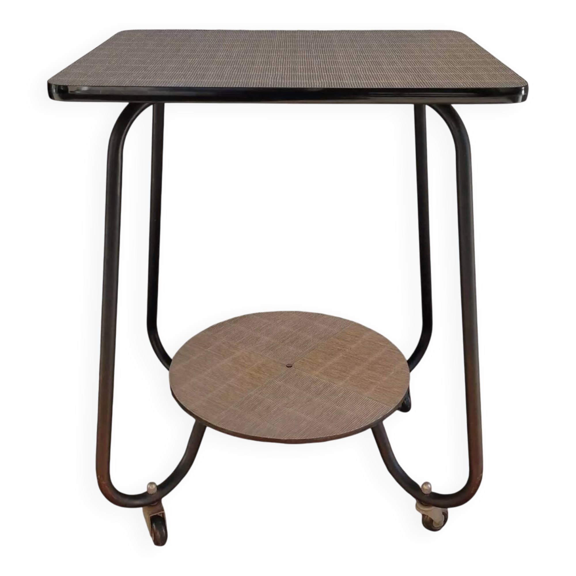 Vintage metal and vinyl dessert table
