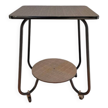 Vintage metal and vinyl dessert table
