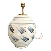 Pied de lampe céramique, câble tissu
