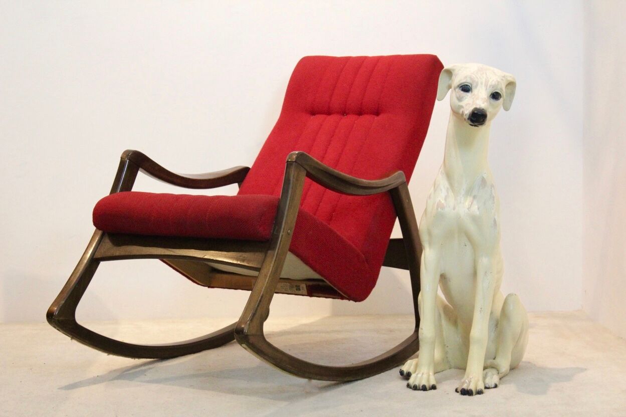 Rocking-chair in beech by Ton