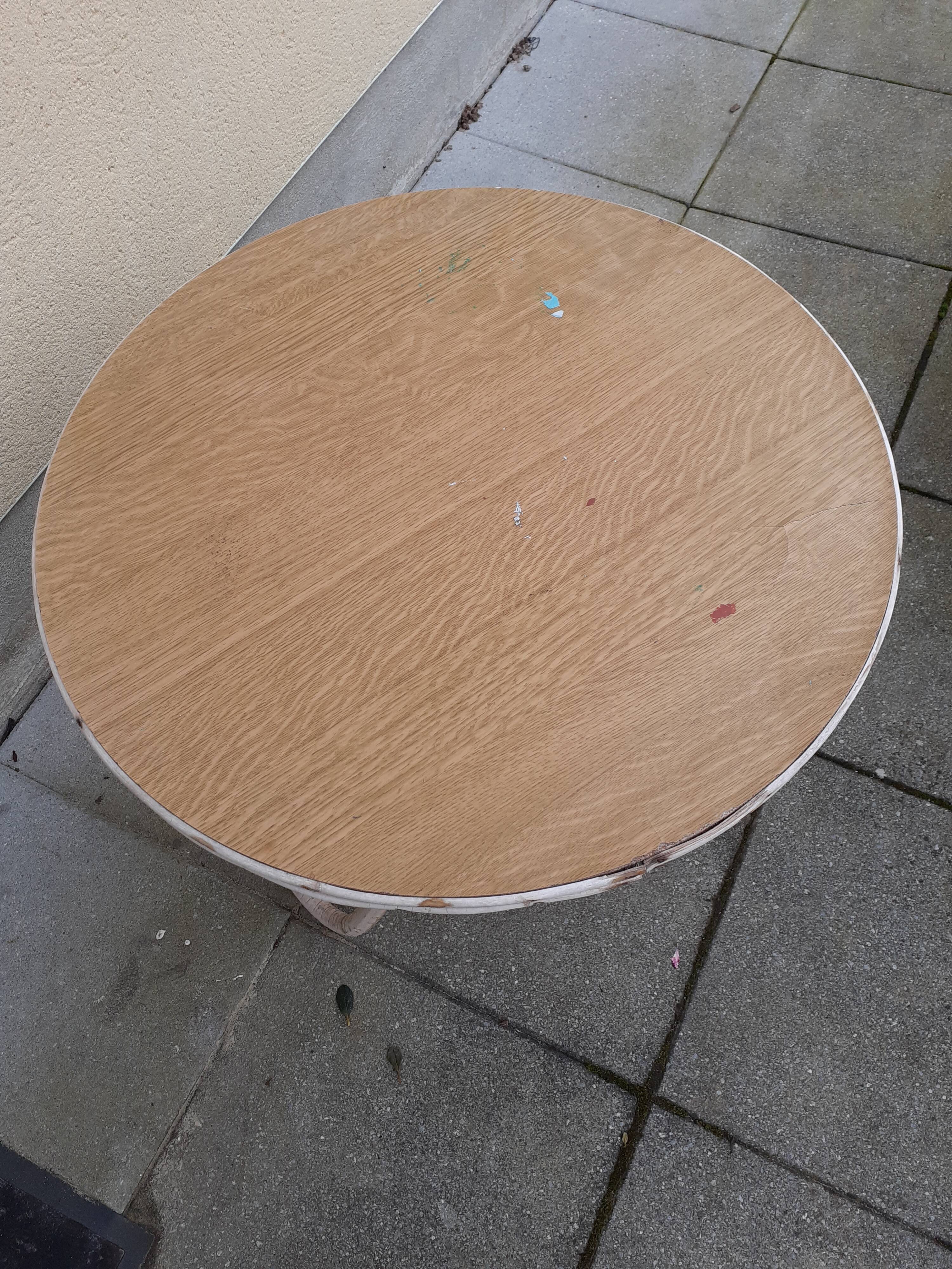 Rattan and formica coffee table