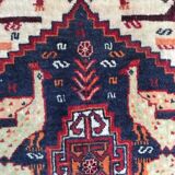 Handmade old Persian ghashghai carpet - 77x79 cm
