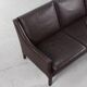 Mid-Century Modern Vintage Danish 3-seater Chocolate Leather Sofa, 1960s