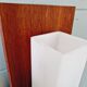 Scandinavian wall light in opaline and teak, 1960s