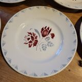 Lot of 11 flat plates Rose Rouge Niderviller