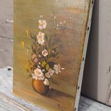 Canvas painting of a bouquet of flowers.