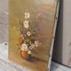 Canvas painting of a bouquet of flowers.