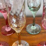 Colorful champagne flutes