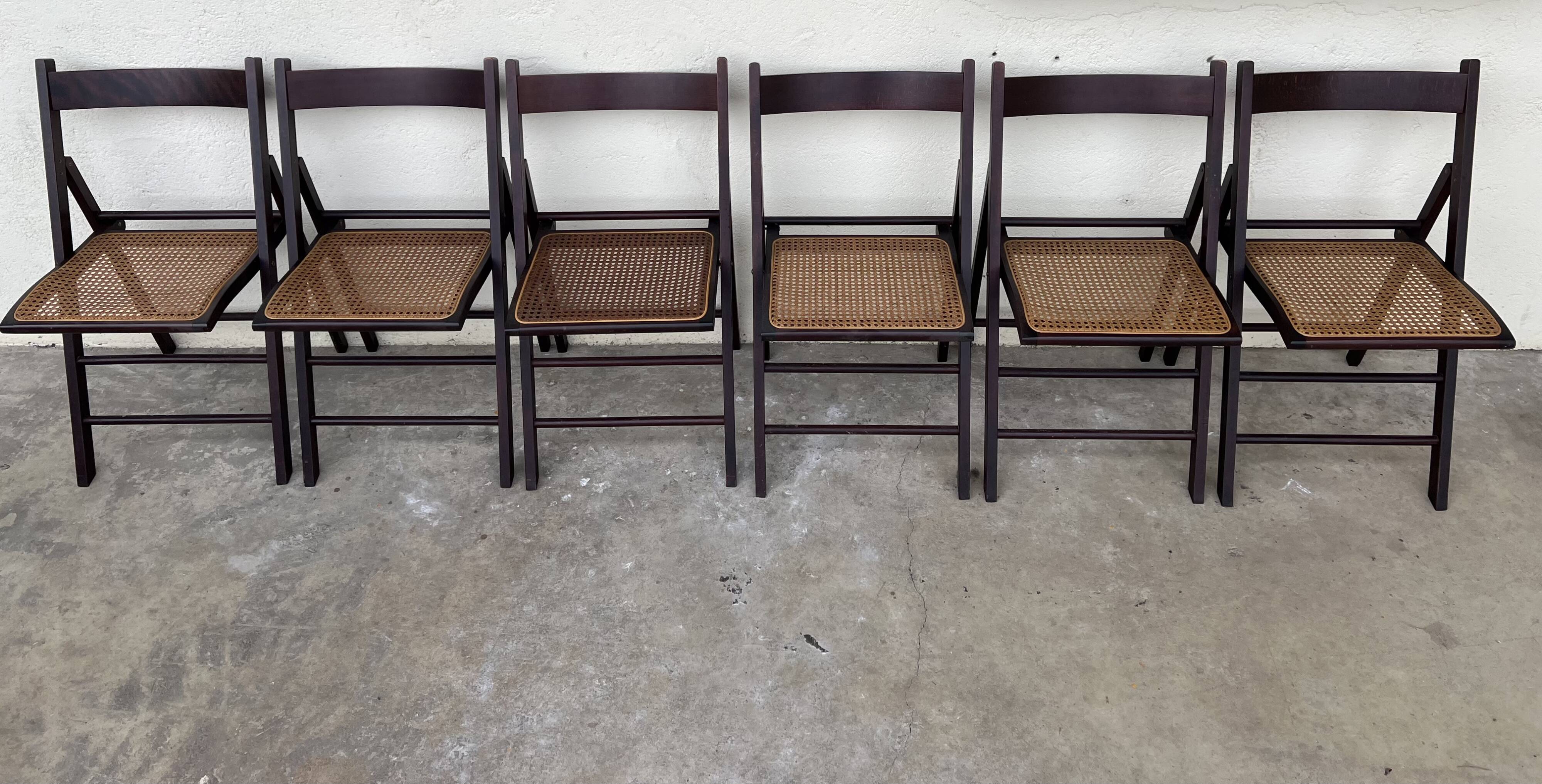 Cane folding chairs