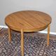 able to eat vintage round in formica imitation teak, with hidden extension, Scandinavian style