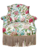 Fauteuil crapaud style Napoléon III, tissu fleuri avec coussin