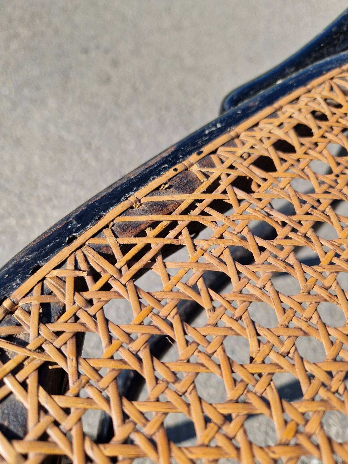 Set of 2 cane bistro chairs