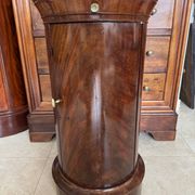 Rare Somno with drawer, Empire period Cuban mahogany and superb grooved marble.