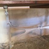 Vintage bistro table base white cast iron