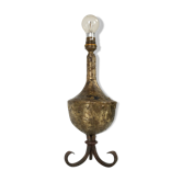 Lampe de chevet brutalist en laiton et fer forgé années 60