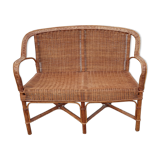 Rattan bench from 1970