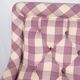 Banquette en tissu Vichy capitonné mauve et crème, France, 1970