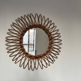 Rattan sun mirror
