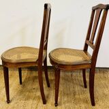 Pair of Louis XVI style caned chairs
