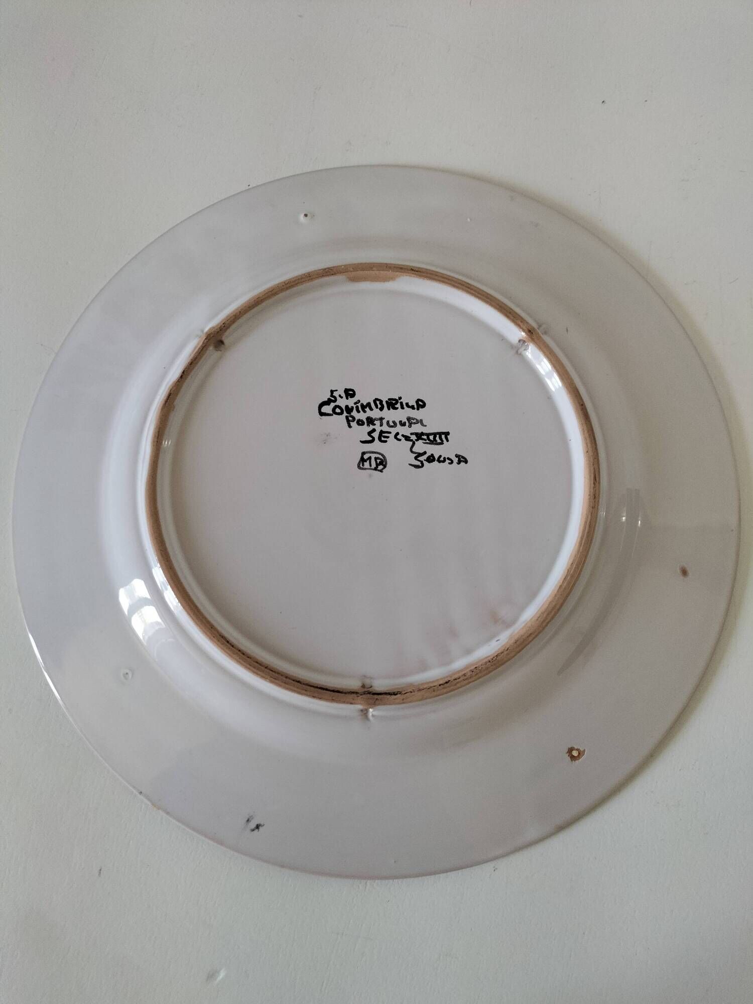 Plate São Pedro Conimbriga Portugal signed Sousa