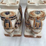 Pair of ceramic elephant ashtrays dimensions: height -14cm- width -13.5cm-