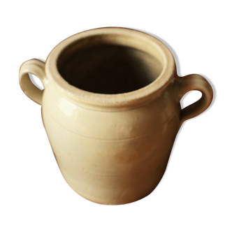 Pot Sandstone glazed gray two handles