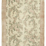 Handwoven anatolian beige carpet 147 cm x 246 cm