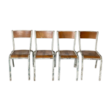 Set of 4 vintage school chairs