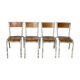 Set of 4 vintage school chairs