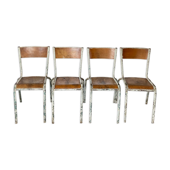 Set of 4 vintage school chairs