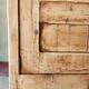 Antique glass-fronted cabinet in solid wood – restored family piece