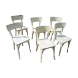 Set of 6 white Baumann bistro chairs