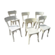 Série de 6 chaises Baumann bistrot blanches