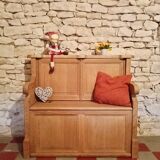 Solid oak church pew