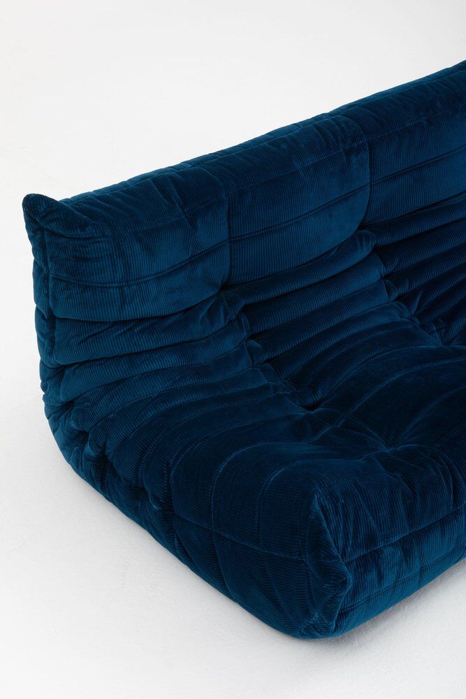 Canapé trois places Togo en tissu bleu foncé par Michel Ducaroy pour Ligne Roset