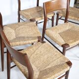 Teak Cane Chairs 351 Georg Leowald for Wilkhahn 1960s
