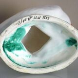 Glazed ceramic bird, signed Vallauris with bright colors