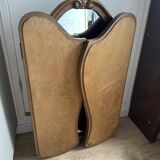 Art Deco style solid wood triptych mirror
