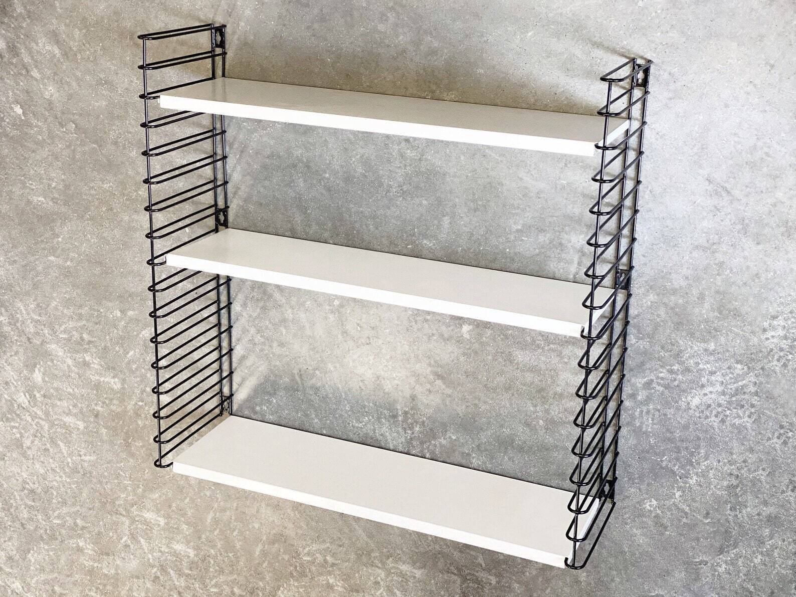 Wall shelving unit designed by d. dekker for tomado, vintage shelves / bookshelves