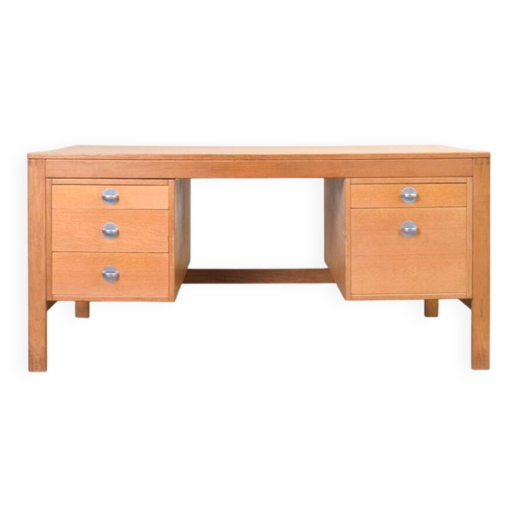 Mid-Century Oak Desk by Chr. Rasmussen for Randers Møbelfabrik, 1970s.