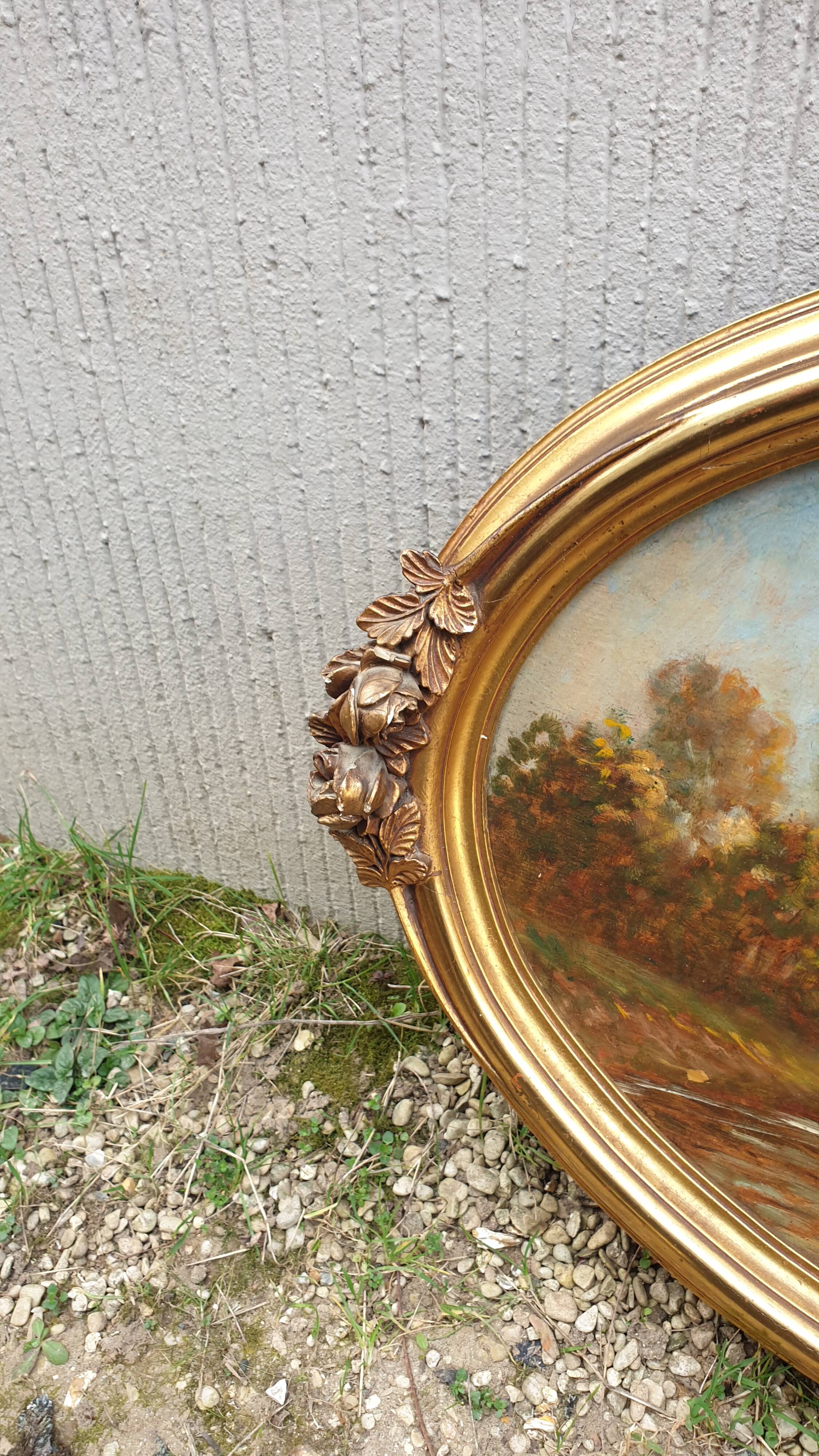 Huile sur panneau art déco