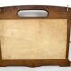 Wall-mounted coat rack, oak, elm burl, bronze hooks, c. 1900